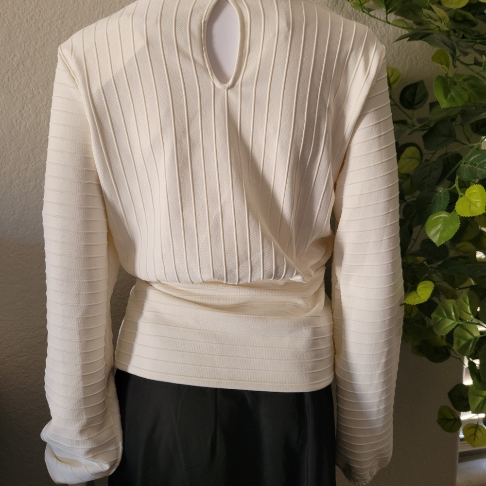 H&M Cream Ribbed Blouse - Picture 5 of 7